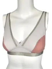 COSABELLA Bralette Light Gray Rose Pink Micro-Mesh sz M NWT