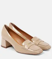 [Tod's] Tod's 50 patent leather loafer pumps AU 7 beige