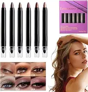 Shimmer Stick Eye Shadow - Brightener Eye Shadow Sticks Set of 6 | Shimmer Smudge-proof Eyeshadow Stick Eye Brightener Pencil for Women
