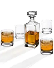 Godinger Social 5pc Whiskey Decanter Set