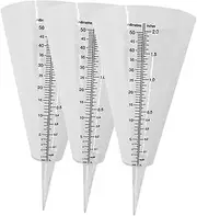 3 Pack Outdoor Rain Gauge Plastic Cone-Shape Measuring Cup Set for Rainfall Lawn Farming