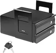 VIVO 13 inch Secure Under Desk Mounted Double Stacked Pull-Out Drawers for Office Desk, Lockable Sliding Storage Organizer for Sit Stand Workstation, Black, DESK-AC03L-2B