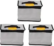 3PCS Bag with Zipper Portable Fireproof Explosionproof Battery Storage Pouch
