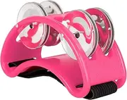 Percussion Foot Tambourine with 4 Pairs of Stainl Steel Jingles & Elastic Strap Percussion Musical Instrument for Cajon Accompaniment Pink One Size