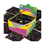 ZMLM Rainbow Scratch Mini Art Notes - 125 Magic Note Pads Cards Sheets for Ki...