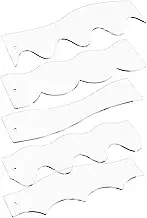 Unique Wavelengths Wave,Quilting Ruler Stencil,5 Pcs Edge Quilting Ruler Templates Acrylic Quilting Templates Motion Sewing Rulers 6 Wavelengths Quilting Stencils Transparent