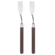2pcs 16mm No.1 Painting Palette Knives Stainless Steel Spatula Red Wood Handle