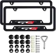 2 Pcs Black License Plate Frames License Plate Covers Compatible Picanto Proceed Rio K5 Sportage Stinger Soul GT Line Metal Aluminum Material Screw caps Cover Set