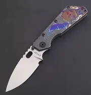 Smf St Skull Anodized Titanium Handle D2 Spear Point Blade Tactical Pocket Knife