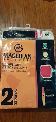 Women's Magellan Outdoor Midweight Stretch Baselayer Bottoms Pink NWT