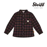 在飛比找momo購物網優惠-【STEIFF】熊頭童裝 格紋長袖襯衫(長袖上衣)
