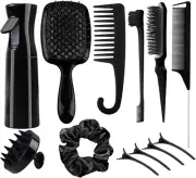 12 Pcs Hair Brush Set 3 Pieces Slick Back Hair Brushes for Toddlers Women Det
