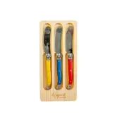 French Inspired Laguiole 3 Piece Pate Knife Cutlery Set Multi-Colour