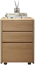 File Cabinet Office File Cabinet Wooden Storage Small Cabinet Mobile Drawer Cabinet with Wheels Under Desk Storage Cabinet Short Cabinet Office Drawer(Natural)