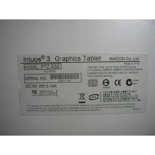 二手-Wacom Intuos3 繪圖板 Intuos 3 A5 數位繪圖板 數位板/手繪板 電繪板 PTZ-630