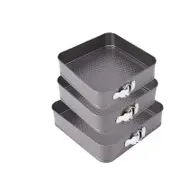Square Cake Pan 3pcs Non Stick Loose Bottom Baking Mold Removable Oven Accessories Tools Kitchen Pastry Equipment