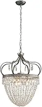 CJLWSLCO French Creative Crown Iron Crystal Chandeliers Bedroom Living Room Dining Room Commercial Decorative Hanging Lamp LED E14 Light Source 3 Heads Pendant Lightled Modern Simple Home Lighting Fix