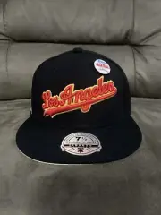 NWT Los Angeles Dodgers Mitchell & Ness Topps Hat MLB 2001 Logo Black Size 7 1/2