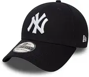 [New Era] Unisex MLB 39thirty Leauge Basic Cap Men's MLB Basic NY Yankees 39Thirty Stretch Back Baseball Cap,10145636, Navy/White, M/L