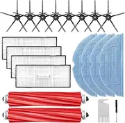 [FFsign] S7 Accessories Kit Compatible with Roborock S7, S7+, S7 MaxV, S7 MaxV Plus, Replacement Parts Include 2 Main Brush, 4 Mop Cloth, 4 Filter, 8 Side Brush black/white