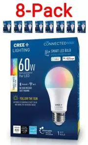 *8 pack* LED Smart Bulb 9w A19, tunable white, color-changing, dimmable, hubless