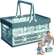 Folding Picnic Basket – Food Storage Tote with Handles, Portable Outdoor Basket | Picnic Container for Camping, Travel, Grocery Trips, and Family Park Outings