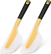 2 Pieces Omelette Spatula Kitchen Omelet Turner Silicone Omelette Turner Flip and Fold Omelette Turner for Kitchen Omelet Pancake Crepes (Yellow)