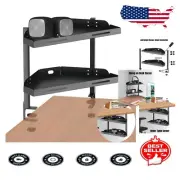 Rust-Proof 2-Tier Desk Shelf with Clamp On Installation - Clean Desktop Solution