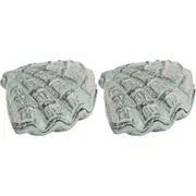 2x LVD Cast Iron Shell Keyhide Holder/Storage Home/Garden Decor 9.5x12cm Green