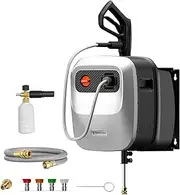 [Giraffe Tools] Grandfalls Pressure Washer G20, Max 2400 PSI, 2000 W Electric Power Washer, 20 M Soft-Gray Pressure Hose, Retractable, Light Silver with Pressure Washer Cover