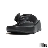在飛比找momo購物網優惠-【FitFlop】F-MODE 皮革扭紋厚底夾涼鞋-女(黑