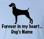 Weimaraner Dog Forever in my heart w/ name Pillow choice size color size