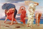 Tile Mural Girls by the sea by F. Leighton Kitchen Backsplash Marble Ceramic
