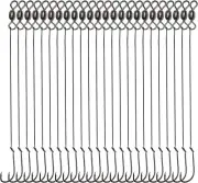 Saltwater Snelled Fishing Hooks Leader Rig, 24pcs Surf 1/0_24pcs, Silver