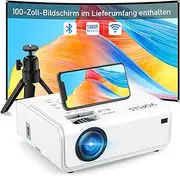 Smart Projector Electric Keystone 6D/4P VOPLLS Electric Focus 22000 Lumen Projector 4K Supported, WiFi6 Bluetooth Full HD 1080P Video Projector Home Cinema/Outdoor Projector for Mobile Phone/Laptop