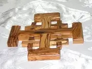 Jerusalem Art Olive Wood Handmade Bethlehem Crusaders' Cross Wall Art