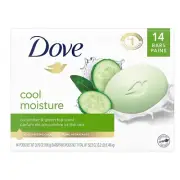 Dove Skin Care Beauty Bar For Softer Skin Cucumbe and Green Tea 3.75 oz, 14 Bars