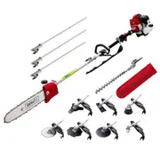 12" Bar Giantz 62CC Pole Chainsaw Hedge Trimmer Brush Cutter Whipper Snipper 9-in-1 MultiTool Saw