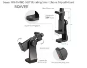 Bower 360-Deg Rotating Smartphone Tripod Mount WA-TM100