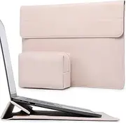 HYZUO 15 Inch Laptop Sleeve Case with Stand for MacBook Air 15 M4 A3241 M3 A3114 M2 A2941 2025-2023, 15" Surface Laptop 7/6/5/4, MacBook Pro 15 A1990 A1707 2019-2016, with Pouch, Apricot