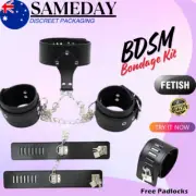 BDSM Restraints Bondage Collar Handcuffs Wrist Cuffs Fetish kIT Adult Sex Toy
