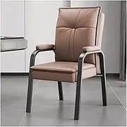 Leather Guest Chair with Padded Arms,Comfy Waiting Room Chairs for Reception,Leisure Sofa Chair for Living Room,Armchair Reading Chairs for Office(Brown)
