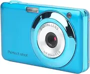 Digital Camera, 2.7in 48MP High Definition 8X Optical Zoom Portable Vlogging Camera, USB Rechargeable LED Fill Light ABS Metal Mini Compact Camera for Children, Beginners, Students, Adults(Blue)