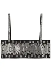 Nue Studio Pixel Crystal-embellished Mesh bra top - Black - M (UK12 / M) M (UK12 / M)
