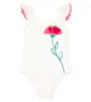 Il Gufo Floral ruffle-trimmed swimsuit