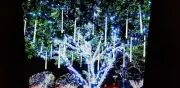 4 SETS 80 CM LED Lights Meteor Shower Rain 8 Tube(32) Xmas Tree Outdoor USA