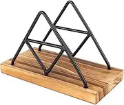 Napkin Holder for Table - Wooden Base Standing Tissue Holders | Paper Dispenser Iron Freestanding Table Napkin Storage for Kitchen, Dinner, Cocktail Bar