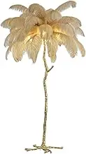 Indoor Floor Lamps Feather Floor Lamp Living Room Bedroom Holiday Decoration Atmosphere Lamp Bedside Personalized Desk Lamp (excluding Light Source) Standing Lamp(Gold)