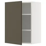 METOD wall cabinet with shelves, white/Havstorp brown-beige, 60x37x80 cm