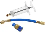 HAPINARY 1 Set AC Oil and Dye Injector Kit with Snap Quick Coupler Manual Refrigerant Tool for Efficient Oil Injection and Dye Application Capacity